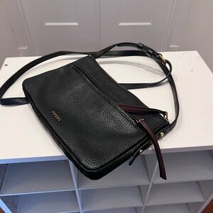 Fossil Black Pebbled Leather Crossbody Bag